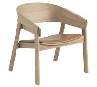 Muuto Chaise lounge Cover cuir Cognac-chêne