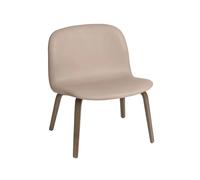 Muuto Chaise lounge recouverte de textile Visu Refine leather beige-Brown oak