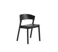 Muuto Cover Chaise de Salle à Manger Cuir Noir/Noir