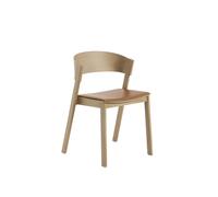 Muuto Cover Table à Manger Chaise Cuir Rembourré Cognac/Chêne