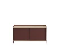 Muuto Enfold Armoire 124x45 Chêne/Rouge Foncé