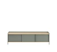 Muuto Enfold Armoire 186x45 Chêne/Vert Poudré