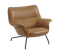 Muuto Fauteuil bas Doze Refine leather cognac-black