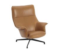 Muuto Fauteuil Doze swivel base Refine leather cognac-black