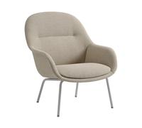 Muuto Fauteuil Fiber Lounge avec pieds en acier Ecriture 240-grey