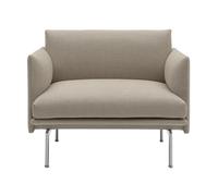 Muuto Fauteuil tissu Outline chair Ecriture 240-Polished Aluminum