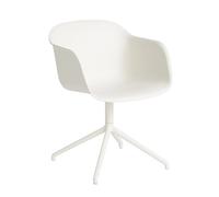 Muuto Fiber armchair avec base pivotante blanc