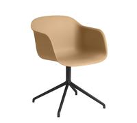 Muuto Fiber armchair avec base pivotante ocre-noir