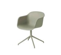 Muuto Fiber armchair chaise de bureau avec base pivotante dusty green. structure verte