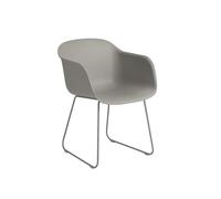 Muuto Fibre Table à Manger Chaise m. Accoudoirs et Base Gris