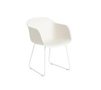 Muuto Fibre Table à Manger Chaise m. Accoudoirs et Blanc de Base Sled