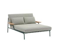 Muuto Lit de repos Settle Ribbed Weave 2-dark green. avec accoudoirs
