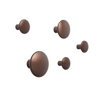 Muuto Patère The Dots métal lot de 5 Umber