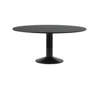 Muuto Table à pied central Midst Black linoleum-black. Ø160 cm