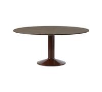 Muuto Table à pied central Midst Dark oiled oak-dark red. Ø160 cm
