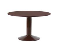 Muuto Table à pied central Midst Dark red linoleum-dark red. Ø120 cm