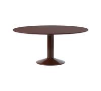 Muuto Table à pied central Midst Dark red linoleum-dark red. Ø160 cm