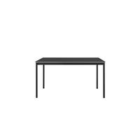 Muuto Table Base carrée - linoléum noir - noir - Bord en contreplaqué - S