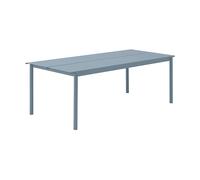 Muuto Table en acier Linear steel table 200 cm Pale blue