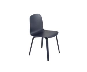 Muuto Visu Dining Table Chair m. Base en Bois Bleu Nuit