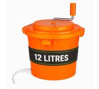 MUVELL Essoreuse à Salade 12 litres Ø 36 Hauteur 47 cm (Mesure Externe, y Compris Couvercle) Arbre d’entraînement et Levier de Frein scellés Couleur Orange Sèche-Salade Professionnel et Domestique