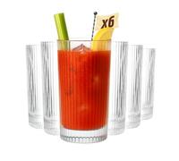 MUVELL Lot de 6 verres Longdrink “France” - 380 ml - verres à latte macchiato et à eau - verre épais 3 mm - parfaits pour cocktails, matcha ou boissons froides - résistants