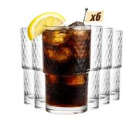 MUVELL Lot de 6 verres Longdrink “Iceland” - 480 ml - verres à latte macchiato et à eau - verre épais 3 mm - parfaits pour cocktails, matcha ou boissons froides - résistants