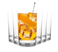 MUVELL Lot de 6 verres Longdrink “Scotland” - 400 ml - verres à latte macchiato et à eau - verre épais 3 mm - parfaits pour cocktails, matcha ou boissons froides - résistants