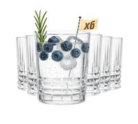 MUVELL Lot de 6 verres Tumbler “Finland” - 310 ml - verres à eau et à whisky - verre épais 3 mm, cristal clair - verres à cocktail robustes - coffret cadeau élégant