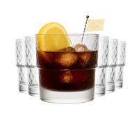 MUVELL Lot de 6 verres Tumbler “Iceland” - 340 ml - verres à eau et à whisky - verre épais 3 mm, cristal clair - verres à cocktail robustes - coffret cadeau élégant
