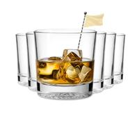 MUVELL Lot de 6 verres Tumbler “Scotland” - 350 ml - verres à eau et à whisky - verre épais 3 mm, cristal clair - verres à cocktail robustes - coffret cadeau élégant