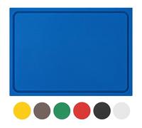 MUVELL Planche à découper en plastique PE-HD Bleu, 60x40x2 cm, passe au lave-vaisselle, extra épaisse, n'abîme pas les couteaux bac à jus