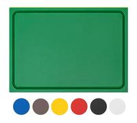 MUVELL Planche à découper en plastique PE-HD Vert, 35x25x2 cm, passe au lave-vaisselle, extra épaisse, n'abîme pas les couteaux bac à jus