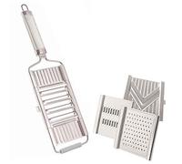 Muxels Mandoline de Cuisine 4 en 1, Coupe Légumes Multifonctions avec 3 Inserts Supplémentaires, 1 Poussoir, Pour Râper, Trancher, Couper en Julienne Fruits et Légumes