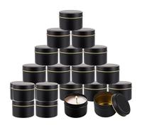 MUXHEL Lot de 24 bocaux à bougie ronds - 65 x 45 mm - 120 ml - En métal avec couvercle - Avec couvercle à visser - Pour la fabrication de bougies soi-même