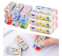 MUYAPAY 18 Pièces Ggomme Enfant Couleurs Vives Design Adorable Gomme Anti Taches et Sans Peluches Plein de Fantaisie Gommes Parfait pour Les Fêtes Scolaires Les Récompenses Après L'école Cadeaux