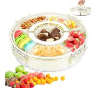 Muyohix Snack Box avec 6 Compartiments, Plateau de Service Divisé avec Couvercle et Poignée, Plateau à Collation Assiette à Collation pour Bonbons, Collations, Biscuits, Noix, Fruits