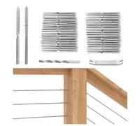 Muzata Lot de 40 vis à gauche et à droite pour rampe de câble de 3,2 mm en acier inoxydable T316 20 paires