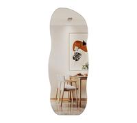 Muzilife Miroir mural asymétrique sans cadre ondulé - 160 x 60 cm - Grand miroir mural irrégulier avec panneau arrière en MDF - Pour mur, salon, couloir, entrée - Décoration