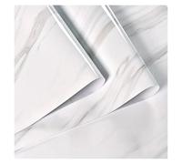 MUZIT Papier de contact imperméable à l'huile, autocollant résistant en marbre noir et blanc, papier peint auto-adhésif la chaleur for plan travail cuisine, crédence réfrigérateur(White)