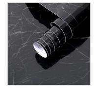MUZIT Papier de contact imperméable à l'huile, autocollant résistant en marbre noir et blanc, papier peint auto-adhésif la chaleur for plan travail cuisine, crédence réfrigérateur(Black)