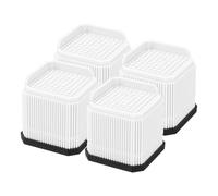 MUZIT Rehausseur de Meubles, rehausseurs lit, Bloc Levage carré Robuste empilable jusqu'à en Plastique 2 Pouces for Bureau, Chaise, Table, Pieds canapé(White,8 inch)