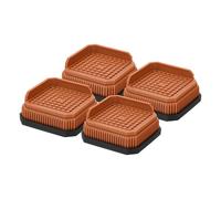 MUZIT Rehausseur de Meubles, rehausseurs lit, Bloc Levage carré Robuste empilable jusqu'à en Plastique 2 Pouces for Bureau, Chaise, Table, Pieds canapé(Brown,1 inch)