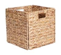 Muzrunq Cube de rangement avec poignée, panier à linge pliable en osier tressé de 24 cm, bac rangement cubique pour la maison, le magasin et la buanderie.