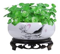 Muzrunq Planteur Lotus avec Base, Plante de Bol Lily Lily, récipient hydroponique de Fleur Rond décoratif pour Jardin, Balcon, Bureau