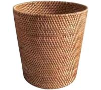 Muzrunq Poubelle Ronde en rotin, 24 x 28 cm, idéale pour la Chambre, la buanderie, la Salle de Bain ou la décoration intérieure. Poubelle en Osier, tissée, Panier en rotin, Corbeille à déchets.
