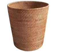 Muzrunq Poubelle Ronde en rotin tissé, 24 x 28 cm, idéale pour la Chambre, la buanderie, la Salle de Bain ou la décoration intérieure.