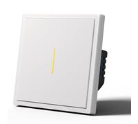 MVAVA Alexa Interrupteur, Interrupteur de lumière Intelligent Wifi, Compatible avec Alexa/Google Home, Fonctionne avec Tuya/Smart Life App, Conducteur neutre requis, WIFI 1 Gang 1 Way, Blanc
