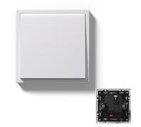 MVAVA Interrupteur Mural en Plastique, Interrupteur Connecté avec Griffe, 80 * 80mm, 1 Gang 1 Way, Blanc