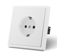 MVAVA Prise EU-Standard, Prise Murale en Plastic, Installation Facile, 1 Gang-80mm, Blanc
